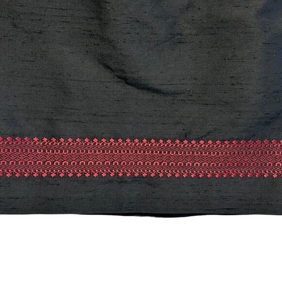 Ann Taylor Silk Shantung Embroidered Mini Skirt Vintage NWT Women's Sz 8 Black - Picture 4 of 6